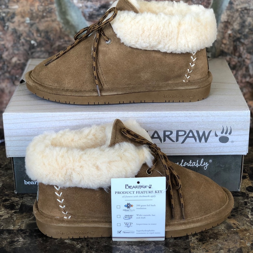 NEW BEARPAW Girls Kory Low Top Moccasin Boots || - Picture 3 of 15